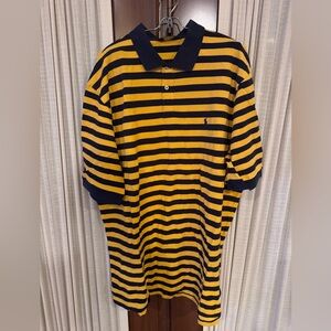 Polo Ralph Lauren yellow and navy golf shirt